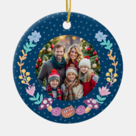 Adorno De Cerámica Navidades de la Marina de Guerra Floral Festividad