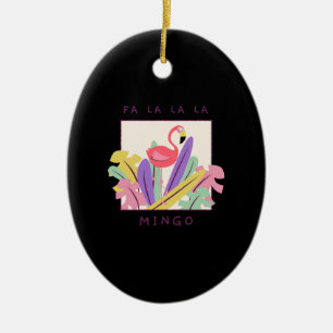 Adorno De Cerámica Navidades de La Mingo Falala Snow Flamingo