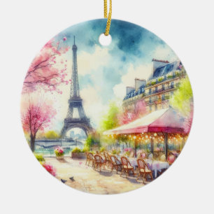 Adorno De Cerámica Navidades de la Torre Eiffel de París