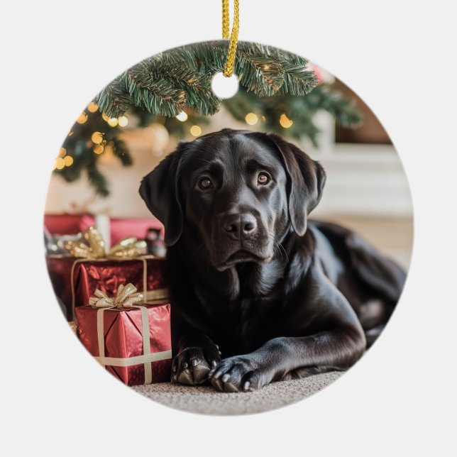 Adorno De Cerámica Navidades de Laboratorio Negro (Frente)