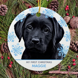 Adorno De Cerámica Navidades de Labrador Negro adoran perro Mascota d
