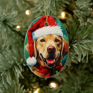 Adorno De Cerámica Navidades de Labrador pinchan obras de arte