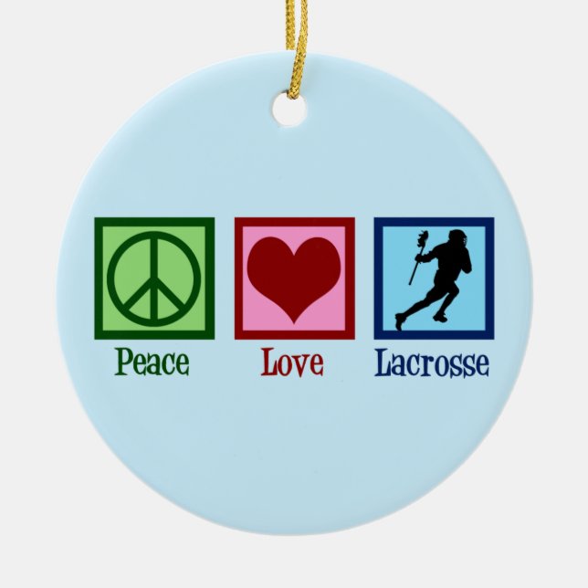 Adorno De Cerámica Navidades de Lacrosse Love Peace (Frente)