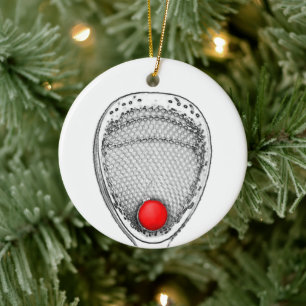 Adorno De Cerámica Navidades de Lacrosse Merry Lax-mas