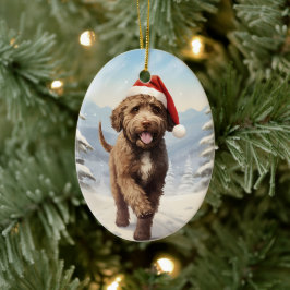 Adorno De Cerámica Navidades de Lagotto Romagnolo