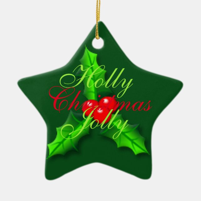 Adorno De Cerámica Navidades de las bayas (Frente)