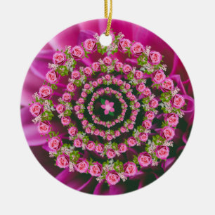 Adorno De Cerámica Navidades de las flores del Jardín Verde Púrpura b