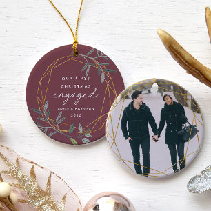 Adorno De Cerámica Navidades de Laurel Leaf Comprometidos por Primera