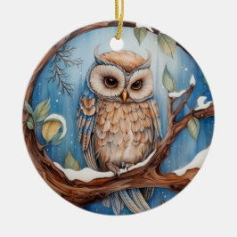 Adorno De Cerámica Navidades de lechuza personalizadas