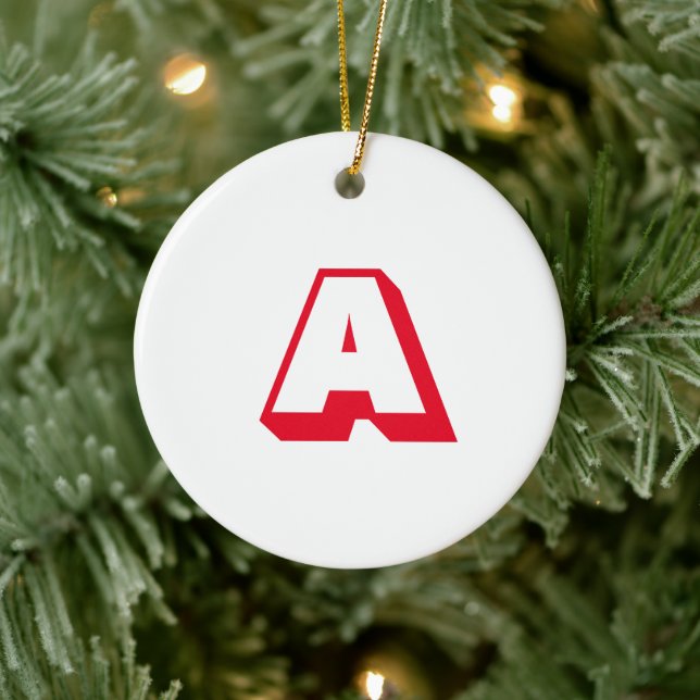 Adorno De Cerámica Navidades de letras iniciales del personalizado ro (Árbol)