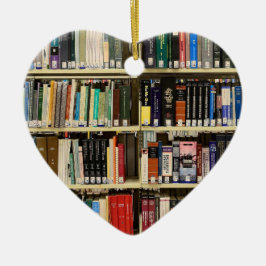 Adorno De Cerámica Navidades de Libros de la Biblioteca Lover