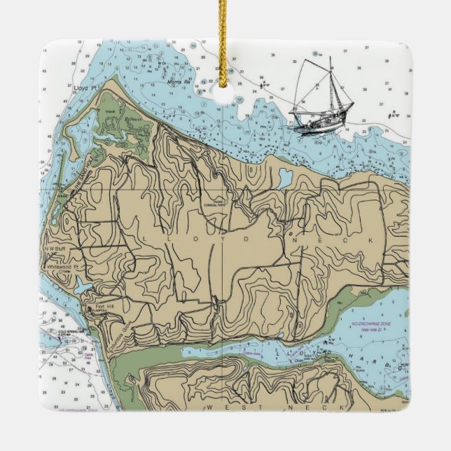 Adorno De Cerámica Navidades de Lloyd Neck NY (Reverso)