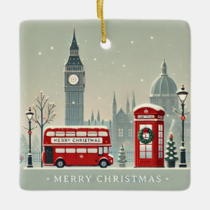 Adorno De Cerámica Navidades de Londres   Big Ben y la fiesta de Lond