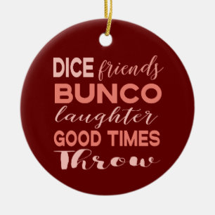 Adorno De Cerámica Navidades de los amigos de Bunco dados