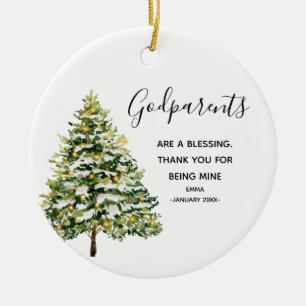 Adorno De Cerámica Navidades de los padrinos personalizados del invie