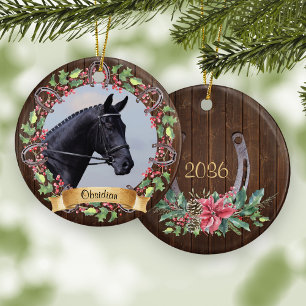 Adorno De Cerámica Navidades de Madera Rústica personalizado de fotos