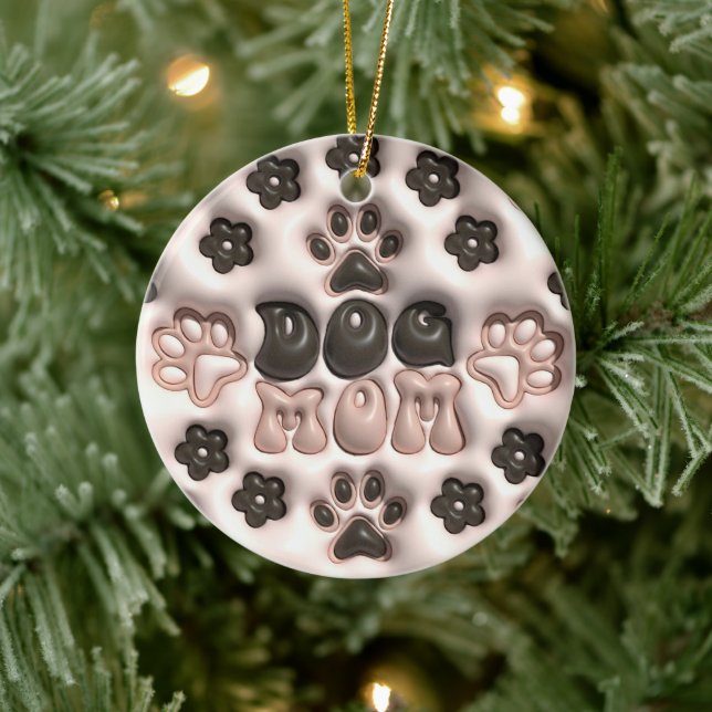 Adorno De Cerámica navidades de madres de perros de 3D (Árbol)