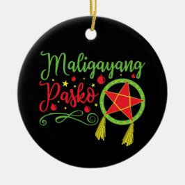 Adorno De Cerámica Navidades de Maligayang Pasko Filipinas