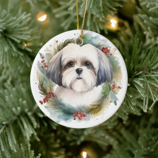 Adorno De Cerámica Navidades de Malti Tzu abuchean presentación festi (Árbol)