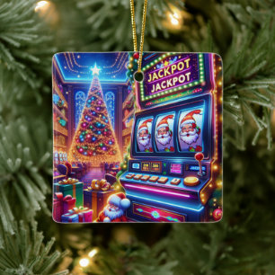 Adorno De Cerámica Navidades de Máquinas Tragaperras de Santa Casino