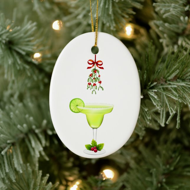 Adorno De Cerámica Navidades de Margaritas y Mistletoe (Árbol)
