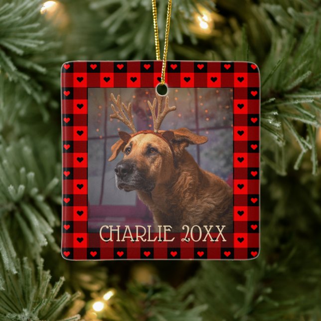 Adorno De Cerámica Navidades de Mascotas de perro Personalizado de bú (Árbol)