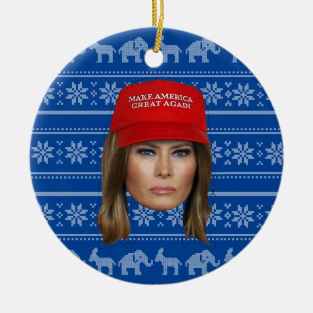 Adorno De Cerámica Navidades de Melania Trump MAGA (Frente)