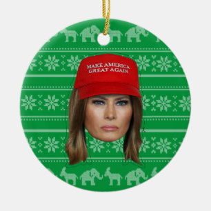 Adorno De Cerámica Navidades de Melania Trump MAGA