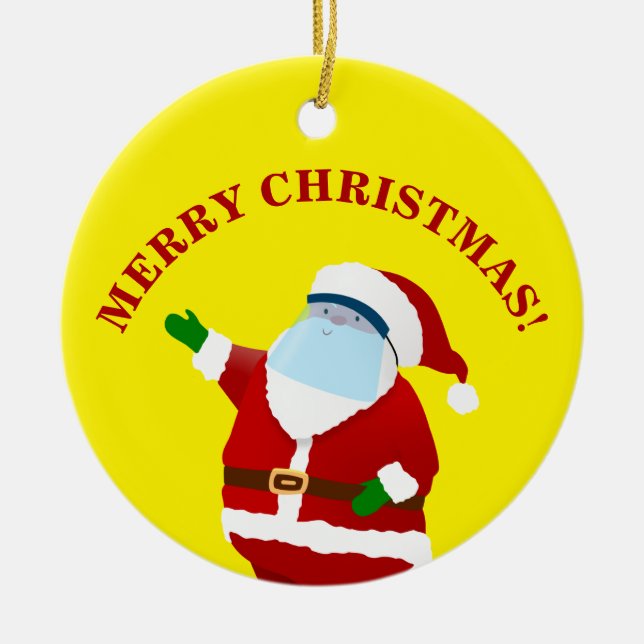 Adorno De Cerámica Navidades de Merry Covid (Frente)