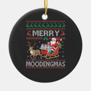 Adorno De Cerámica Navidades de Merry MooDengmas Moo Deng Santa Hippo