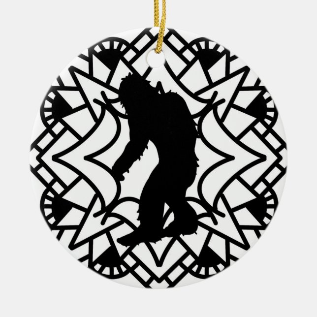 Adorno De Cerámica Navidades de Merry Squatch-mas Bigfoot (Frente)