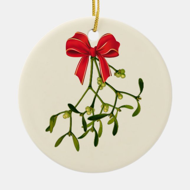 Adorno De Cerámica Navidades de Mistletoe (Frente)