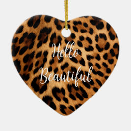 Adorno De Cerámica Navidades de moda Brown Leopard Print