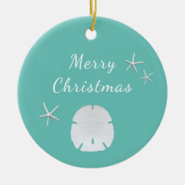 Adorno De Cerámica Navidades de moda en la playa Verde azulada de are