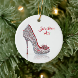 Adorno De Cerámica Navidades de moda Stiletto High Heel Shoe