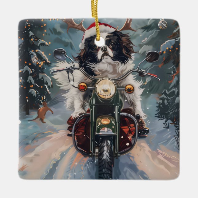Adorno De Cerámica Navidades de motocicletas de ciclismo chino chino  (Anverso)
