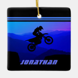 Adorno De Cerámica Navidades de Motocross en bicicleta sucia personal