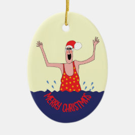 Adorno De Cerámica Navidades de mujeres nadadoras silvestres