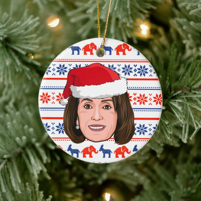 Adorno De Cerámica Navidades de Nancy Pelosi (Árbol)