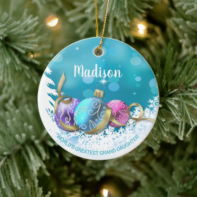 Adorno De Cerámica Navidades de nietas más grandes y personalizadas (Árbol)