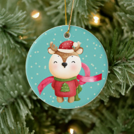 Adorno De Cerámica Navidades de nietos de renos Personalizados