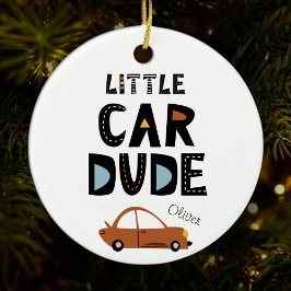 Adorno De Cerámica Navidades de nombre de Little Car Dude