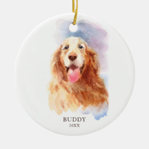 Adorno De Cerámica Navidades de nombres de perros personalizados de G