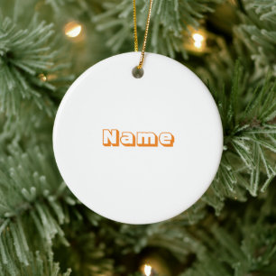 Adorno De Cerámica Navidades de nombres personalizados de color blanc