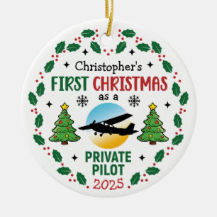 Adorno De Cerámica Navidades de nombres personalizados del piloto pri