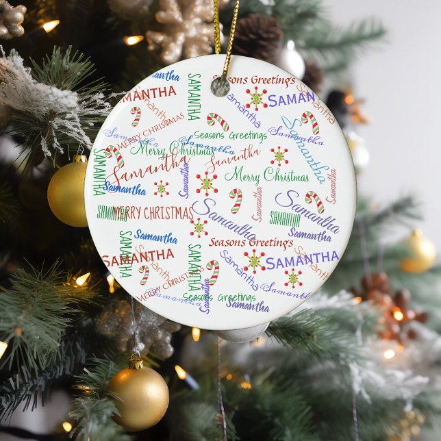 Adorno De Cerámica Navidades de nombres repetitivos personalizados co (Subido por el creador)