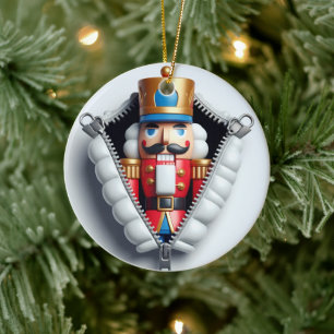 Adorno De Cerámica Navidades de nueces de Cute Unzipped