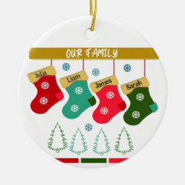 Adorno De Cerámica Navidades de nuestra familia personalizados