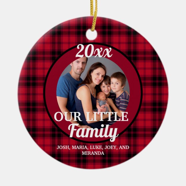 Adorno De Cerámica Navidades de nuestra pequeña familia fotográfica d (Frente)