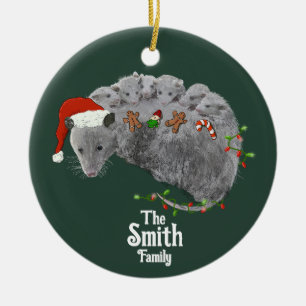 Adorno De Cerámica Navidades de Opossum: Bebés envueltos en luces